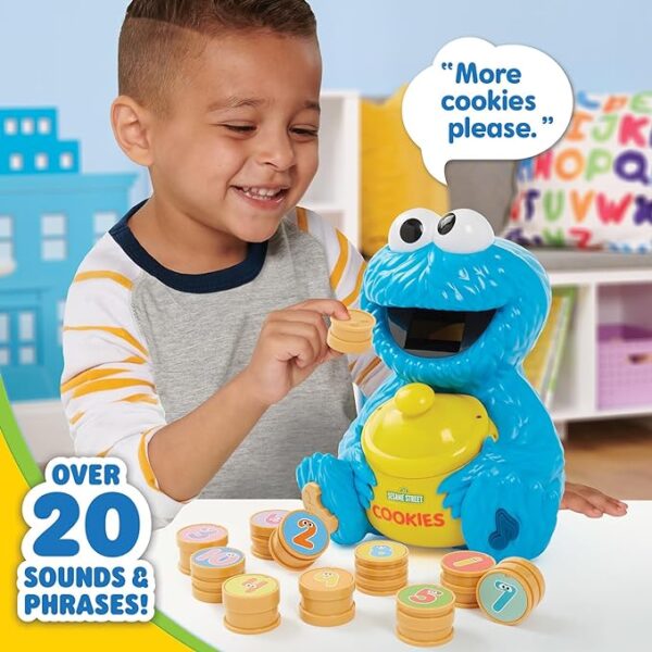 Just Play Sesame Street Cookie's Counting Jar, 12-Pieces, 20+ Phrases and Sounds, Learning and Education